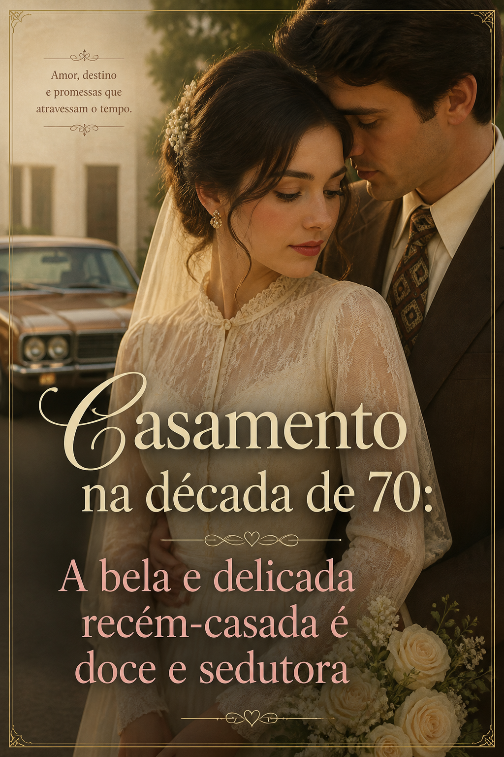 Casamento na década de 70: A bela e delicada recém-casada é doce e sedutora
